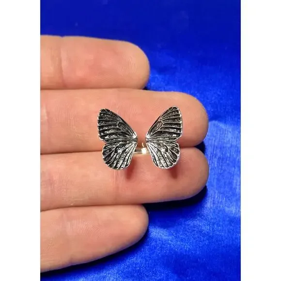 Sterling Silver Adjustable Butterfly Wing Ring